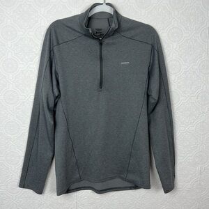 Patagonia Quarter Zip Grey Pullover Polartec Sweatshirt Base Layer Warm Hiking